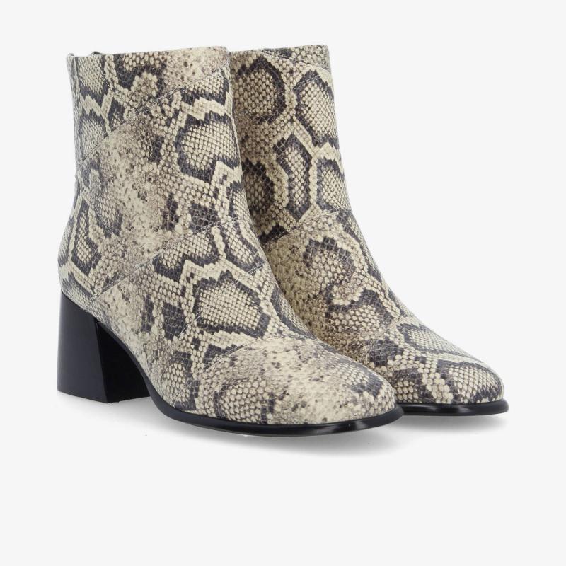 SKARA PATCH BOOTS W - PRINT PYTHON - BEIGE